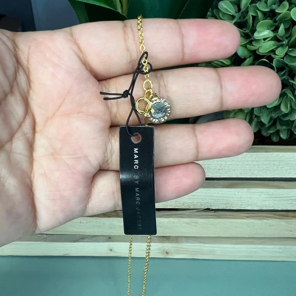 Marc by Marc Jacobs Pale Yellow Disc Enamel Necklace